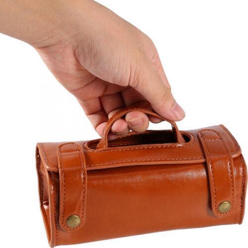 Waterproof Portable Shaving Bag Mens Toiletry Bag for Shaving Brush PU Leather Durable Shaver for Travel Organizer