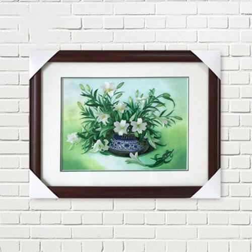 Mural Silk Embroidery Happiness Peony Living Room Bedroom Tea Restaurant Interior Decoration Painting Wedding Gift Painting 0100