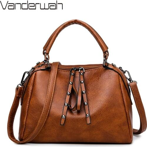 Zipper Deisgner Handbags High Quality Crossbody Bags For Women 2019 Women Messenger Bag Vintage Leather Ladies Hand Shoulder Bag