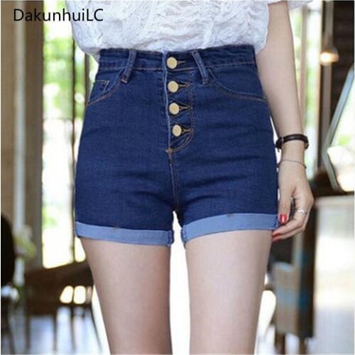 2019 summer dark blue hole hot shorts High waist denim shorts women bottoms Mini shorts sexy ripped short jeans female