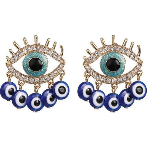 2020 Fashion Eyes Star lightning Pendants Earrings Women Rhinestone Beads Drop Earrings Femme Boho Ethnic ZA Earrings Jewelry
