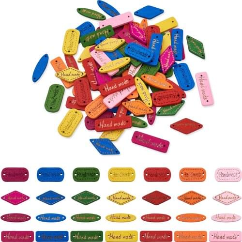 1 Bag Schima Superba Wood Links Mixed Color Handmade Tag For Clothes Handmade Scrapbooking Wood Sewing DIY Making Accessories