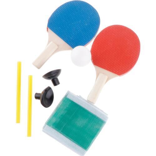 1 Pair Mini Table Tennis Ping Pong Racket Bat Balls Net Set +1 x Ball