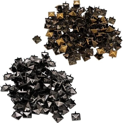 100 Sets DIY Nailhead Square Studs Leathercraft Rivet Metal for Punk Rock