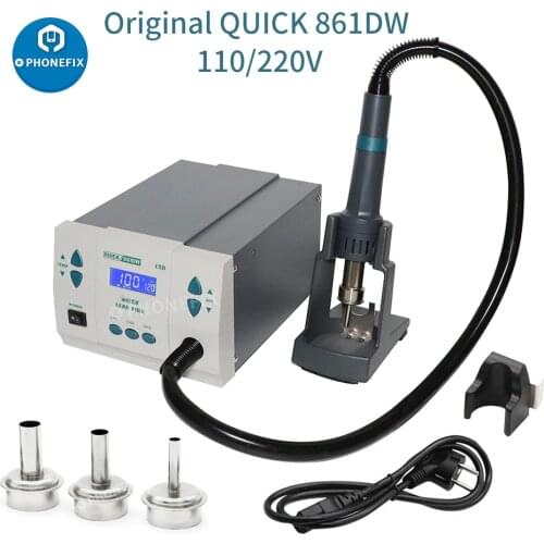 1000W Original Quick 861DW 110v220v Heat Gun Hot Air Rework Station Motherboard Soldering Repair Tool For Mobile Phone Repair