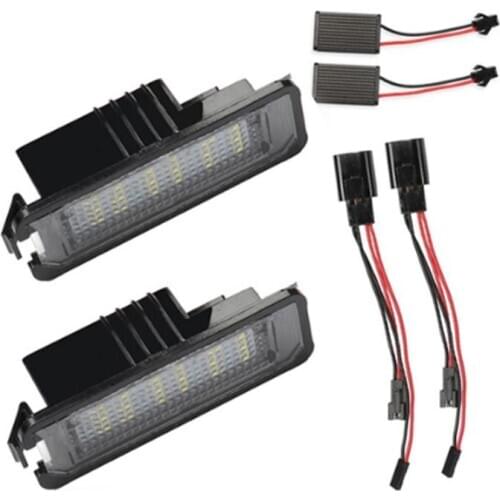 2pcs 12V Car LED License Plate Light Working Lamp LED Car License Plate Light Replacement Car light for 4 5 6 7 6R Passa