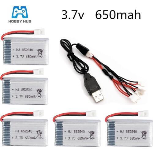 3.7v 650mah rechargeable lipo battery with cable for Syma X5 X5SC M68 HQ-905 CX-30 K60 X5C X5SW X5C-1 quadcopter part 852540 25c
