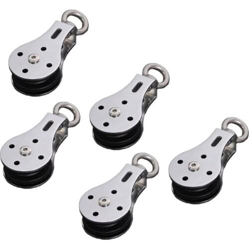 5PCS Nylon Groove Wheel Mute Swivel Pulley 300KG Groove Wheel Mute Swivel Fitness Strength Training Bearing Lifting Pulley