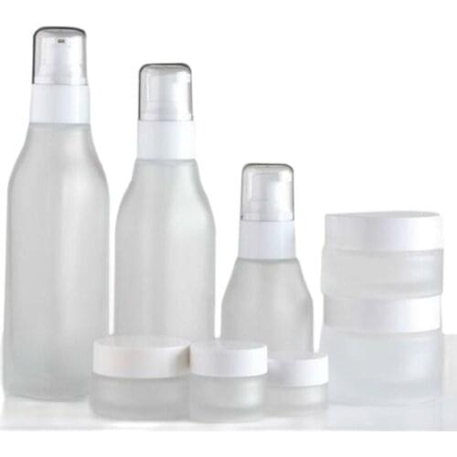 50g30g20g10g5g Empty Cream Jar Cosmetic Container Frosted Glass Cosmetic Spray Lotion Pump Bottle 120ml100ml 40ml Perfume Vials