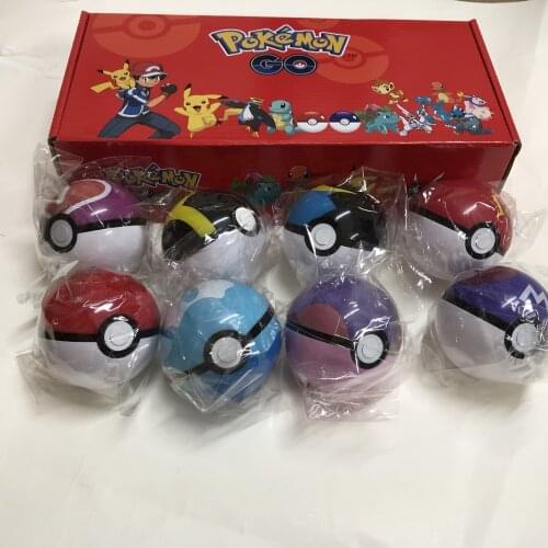 8Pcs Pokeball+8Pcs Figures Original Box Pokemon Pikachu Toys Ball Cartoon Anime Model Toys for Children Collection Gifts