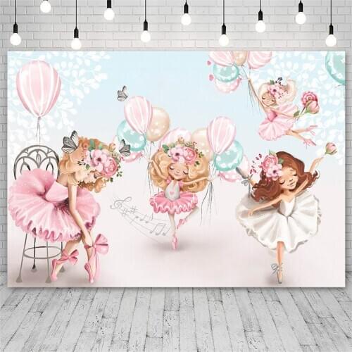 Avezano Baby Shower Birthday Party Princess Backdrop Ballet Photography Backgrounds Studio Photozone Photocall Photo Props Decor