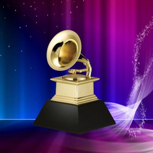 Free shipping Grammy Award Trophy Metal Gramophone Marble Base by NARAS 1:1 Size golden awards