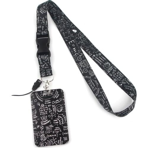 CB112 Math Formula Neck Strap Lanyard keychain Cell Phone Strap ID Badge Holder Rope Keyring Accessories Student Teacher Gifts