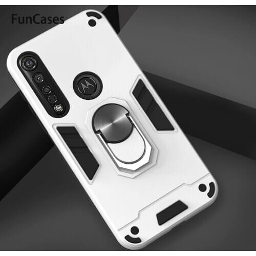 Car Ring Pattern Cases For funda Moto G8 Plus Cute Cases Hard PC Shell sFor Capa Moto para G8 Play ONE Macro Cell Car Ring Armor