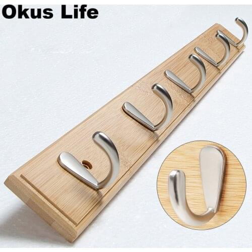 Wood Wall Hanger Coat Hooks Key Hooks Holder Clothes Storage Organizer Wall Hook Zinc Alloy Door Wall Mount Coat Hook Home Decor