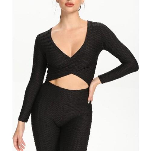 Womens Long Sleeve Yoga Top Gym Sports Running Workout Tshirts With Open Back Fitness yoga shirt Red Sexy Top Sports Wear