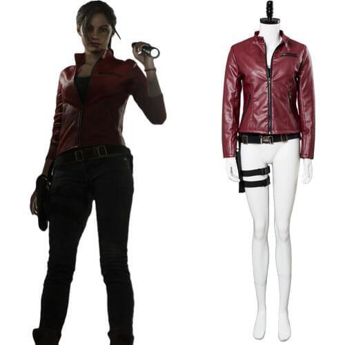 Re Remake Claire Redfield Cosplay Costume Leather Jacket Outfit Men Women Suit Halloween Carnival Costume