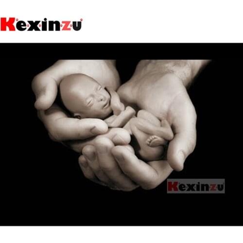 Kexinzu Full 5D DIY Square/Round Drill Diamond Painting "Child in hand" 3d Embroidery Mosaic Cross Stitch Decor Gift X5485