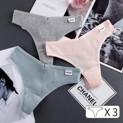 3Pcs Cotton Sexy Women Panties G-string Thong Seamless Underwear Panties Female Underpants Intimates Lingerie Size S-XL
