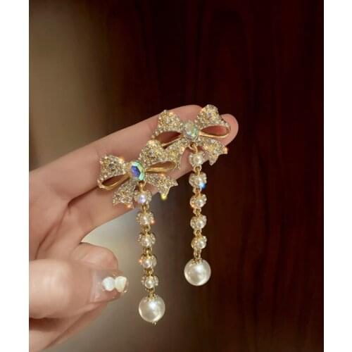 Summer new style personality creative bow pendant earrings luxury fashion casual dance party earrings for women holiday gift