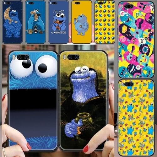 Sesame Street Cookie Monsters Cute Phone case For Xiaomi Mi Max Note 3 A2 A3 8 9 9T 10 Lite Pro Ultra black silicone bumper art