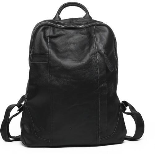 100% Cow Genuine Leather Men Backpacks Fashion Real Natural Leather Student Boy Computer Laptop Travel Bag