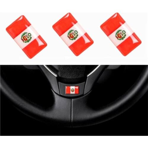 150 Pieces Interior Peru Flags Car Steering Wheel Sticker Emblems Decorations Peru Flag Audio Knob Window Lift Car Styling