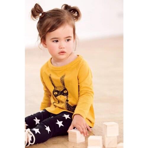 2-7 Years Children Kids Tops T Shirt New Spring Baby Boy Girls Long Sleeve Rabbits T Shirt Cotton Children Shirts Clothes