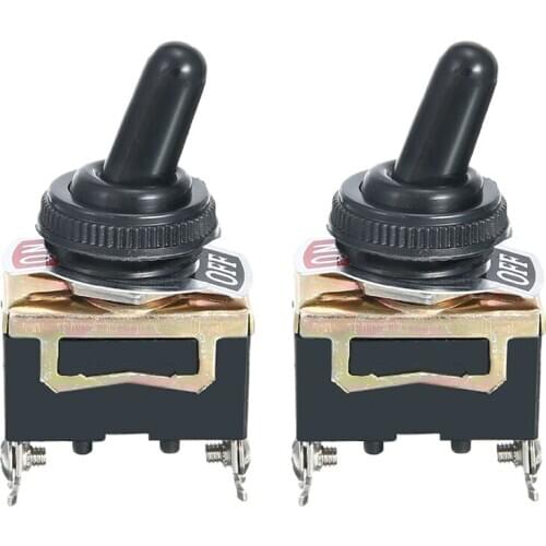 2PCS Newest 12V Car Dash Light Metal SPST Heavy Duty Toggle Flick Switch ON/OFF Waterproof Flick Switch Accessories