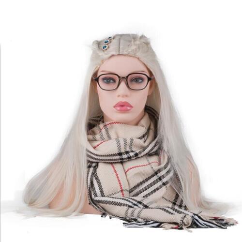 Realistic Tete White Mannequin Head Bust For Hair Wig Jewelry Hat Earring Scarf Earphone Display Wig Making Tools Wig Hanger