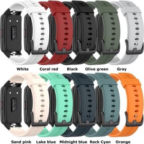 For Huawei Band6, Honor Band 6 Split Silicone Watch Strap 16mm High-Quality Watchband Spare Parts