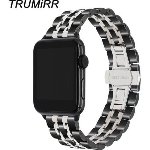 316L Stainless Steel Watchband for iWatch Apple Watch SE 6 5 4 3 2 1 38mm 40mm 42mm 44mm Replacement Band Wrist Strap Bracelet