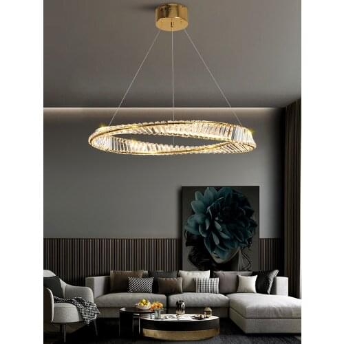 Nordic Spiral Luxury Crystal Chandelier Postmodern Living Dining room Bedroom Home decor Lamp Hotel lobby LED Hanging lights