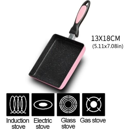 Retangular Omelette Pan Tamagoyaki Egg Pan, Nonstick Maifan Stone, Anti-Scalding Handle for Glass ,Electic Gas Stove