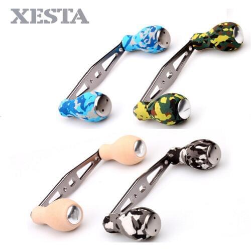XESTA Fishing Reels handle 8*5mm fit for daiwa reel Double EVA Knobs Alloy Rocker Stainless Steel Shaft Reel Fishing Accessories