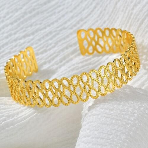 Steampunk New Golden Opening Hollow Design Fashion Jewelry with Undefined Aesthetics Bracelet Femme Acier Inoxydable De Luxe2021