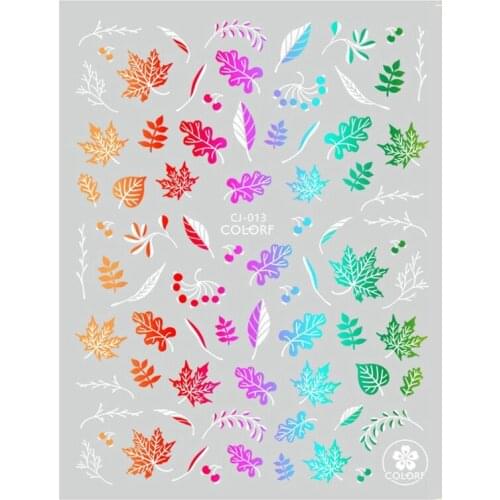 UPRETTEGO SUPER THIN SELF ADHESIVE 3D NAIL ART SLIDER STICKER BOTANICAL PLANT TROPICAL LEAF FLOWER PALM TREE CJ10-18