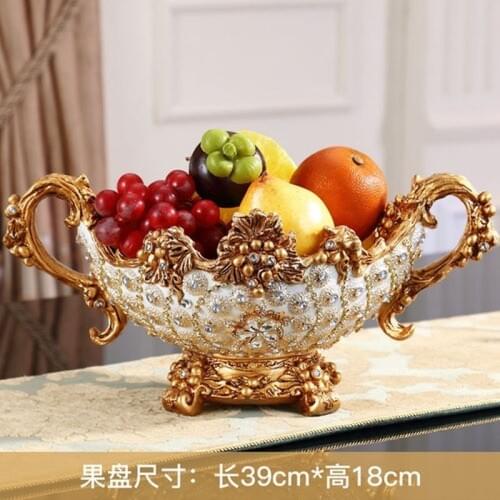 Top Grade Creative European Fruit Plate Handmade Rhinestone Hand-Drawn Luxury Dried Fruit Ceramic Plate Trinket Dish Snack Tray