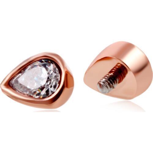 1PC Stainless Stee Micro Dermal Anchor Top Rose Gold Micro Skin Diver Implants Piercing Hide Rings Attachments Sexy Body Jewelry