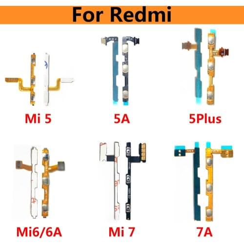 10PCS For Xiaomi Redmi 7 9 4A 5A 6/6A 7A 8/8A 9A Redmi 5 Plus 4 Pro K30 Power On/Off Switch Volume Side Key Button Flex Cable