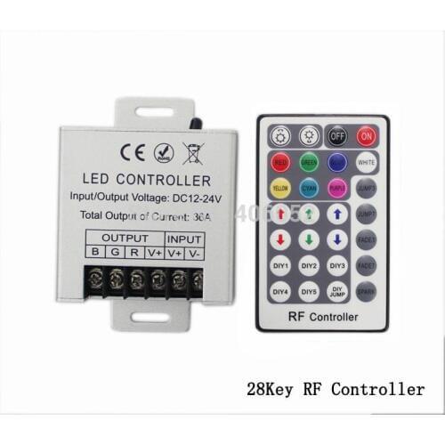 10PCS/lot 30A 12V 360W 28key RF remote controller for rgb smd 5050 3528 led strip and module lights