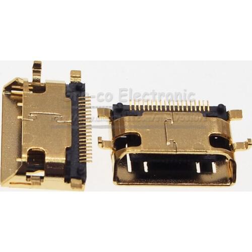 10pcs Gold plating 19Pin C Type MINI HDMI Jack Sinking Plates 0.8mm Bevel