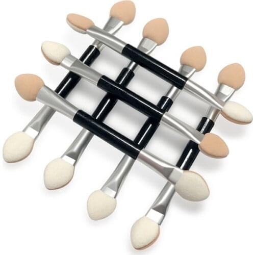 12PCS Double-end Eye Shadow Eyeliner Brush 7.5CM Sponge Applicator cosmetic Tool eyeshadow brush