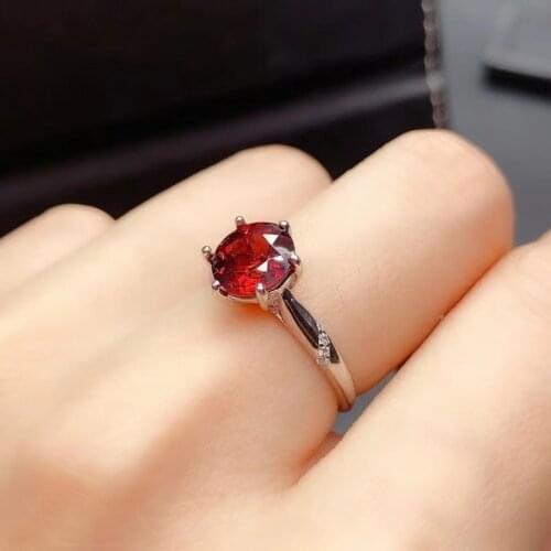 2021 new style natural garnet ring for women silver jewelry oval natural gem real 925 silver girl birthday gift birthstone