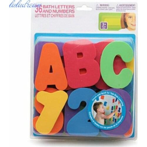 36pcs/lot Foam Stickers Letter Figure Cognitive Floating Toy Bath toys for kids gifts