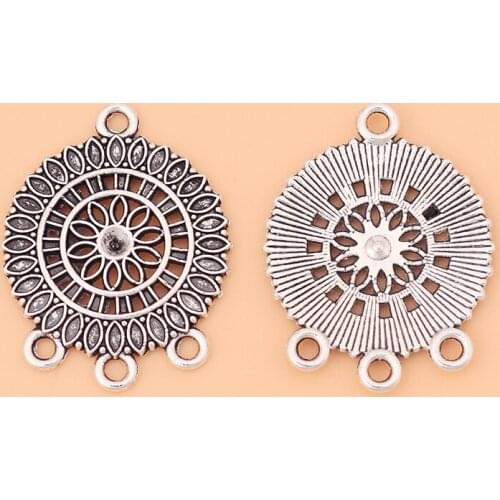 50pcs/Lot Tibetan Silver Boho Earrings Chandelier Connectors Charms Pendants for DIY Jewelry Making Accessories