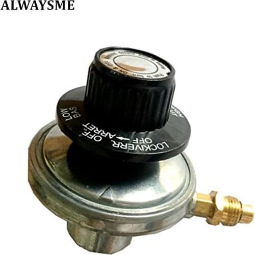 ALWAYSME Low Pressure 1 LB Propane Adjustable Regulator Camping Table Grill Regulator With M12X1.5 Male Adaptor 0.7mm Nozzle
