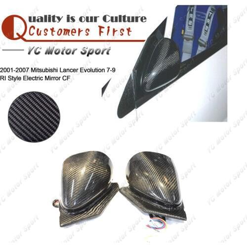 Car Accessories Carbon Fiber RI Style Side Mirror Fit For 2001-2007 Evolution 7-9 EVO 7 8 9 Side Electric Mirror