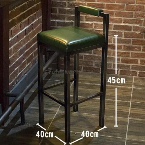 Home Retro Bar Stools Bar Chairs Cash Register High Stools Front Desk Chairs Modern Minimalist Wrought Iron Bar Stools