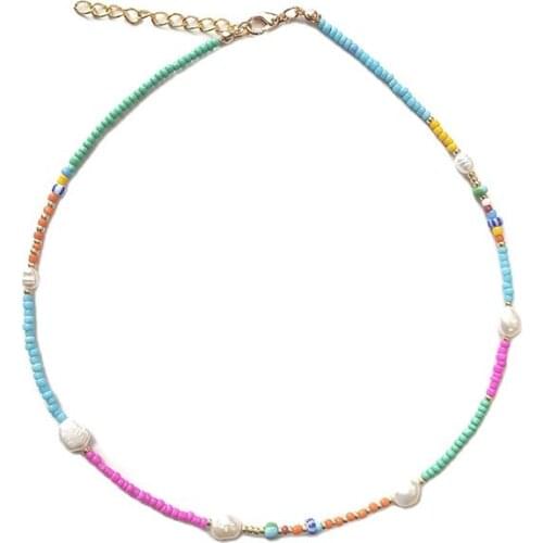 Bohemian Handmade Jewelry Natural Pearl Multicolor Beads Ladies Exquisite Short Necklace Fashion Accessories Beautiful Gift 2021